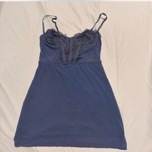 Urban Outfitters Navy Lace Chemise